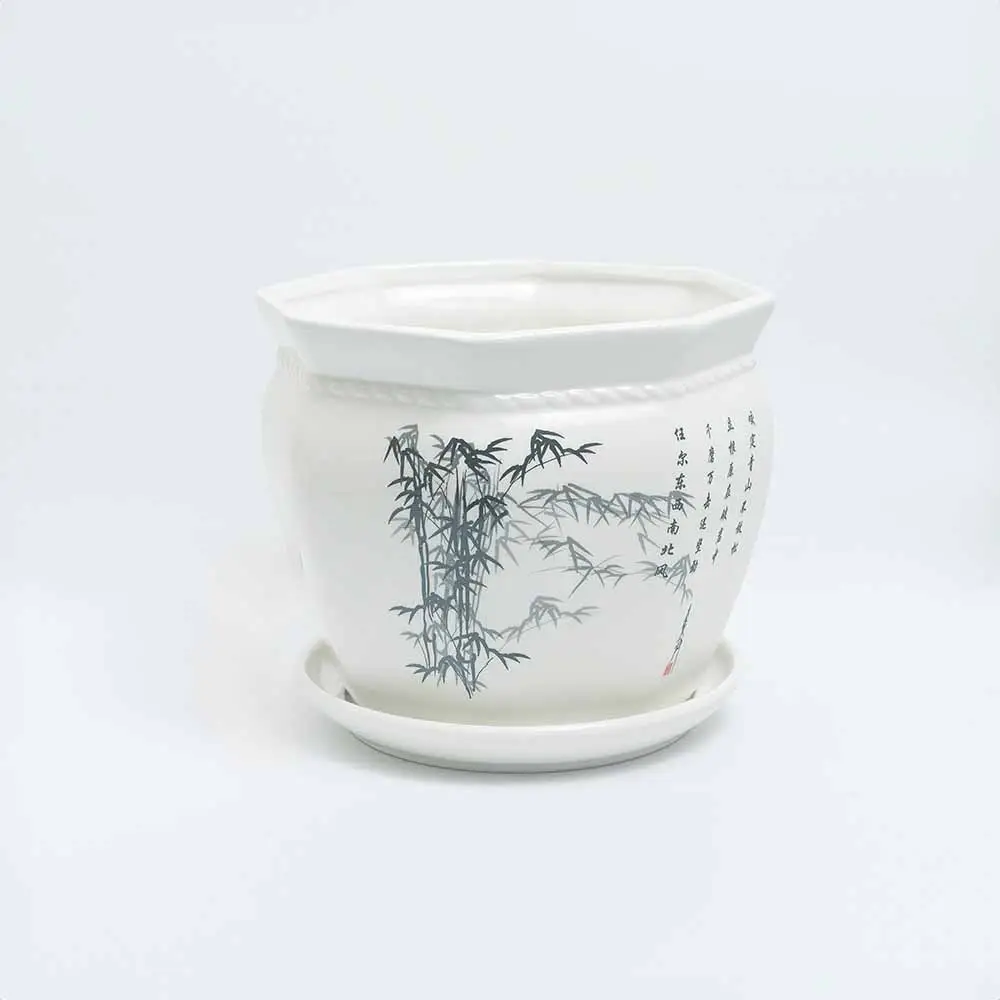 Ceramic Bamboo Designed Pot
