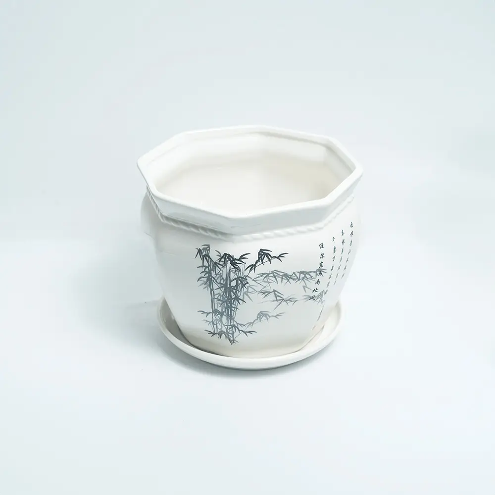 Ceramic Bamboo Designed Pot
