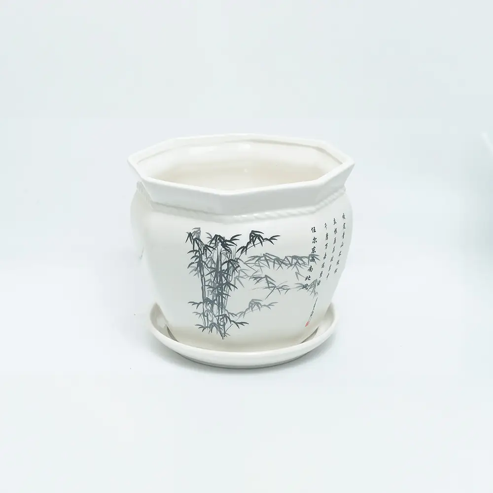 Ceramic Bamboo Designed Pot