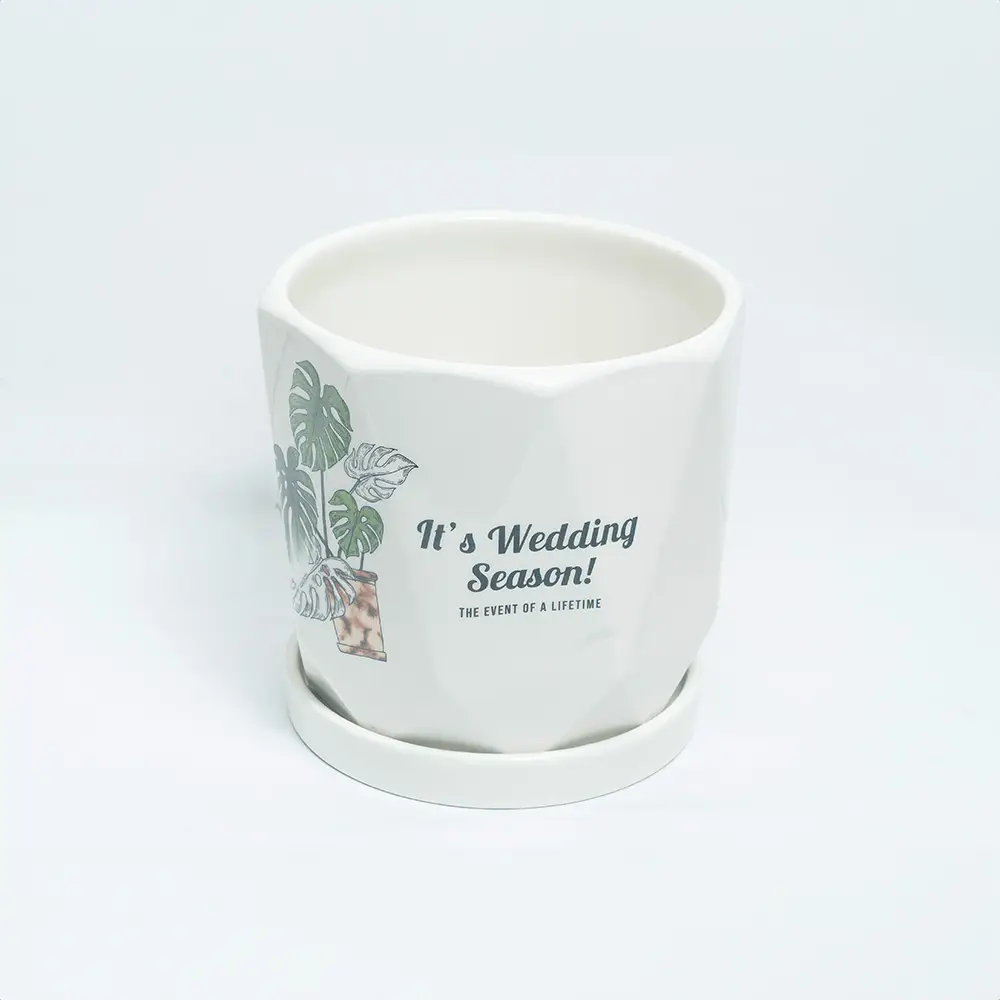 Ceramic Flower Designed Pot