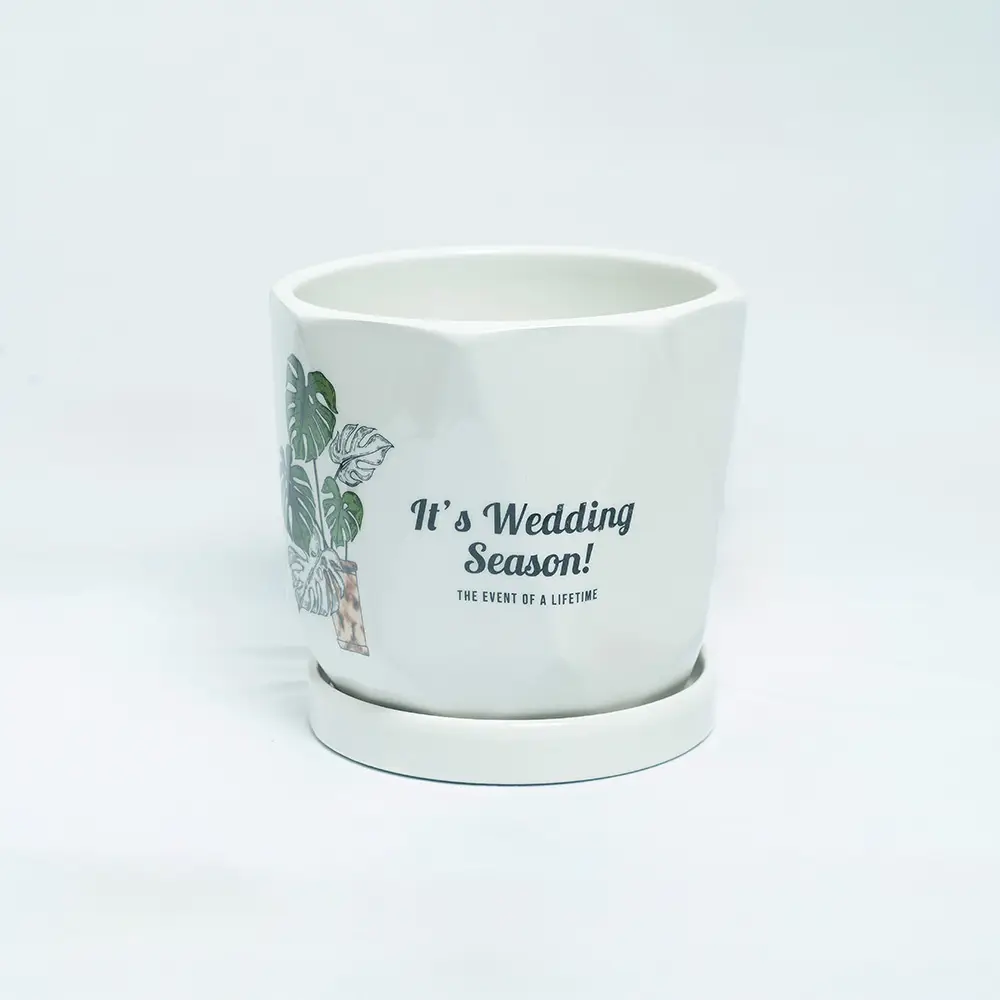 Ceramic Flower Designed Pot