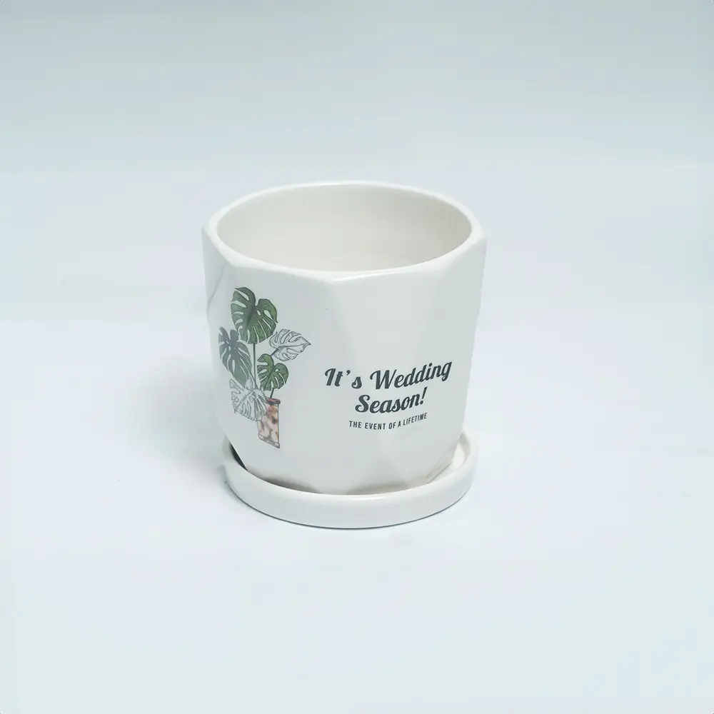 Ceramic Flower Designed Pot