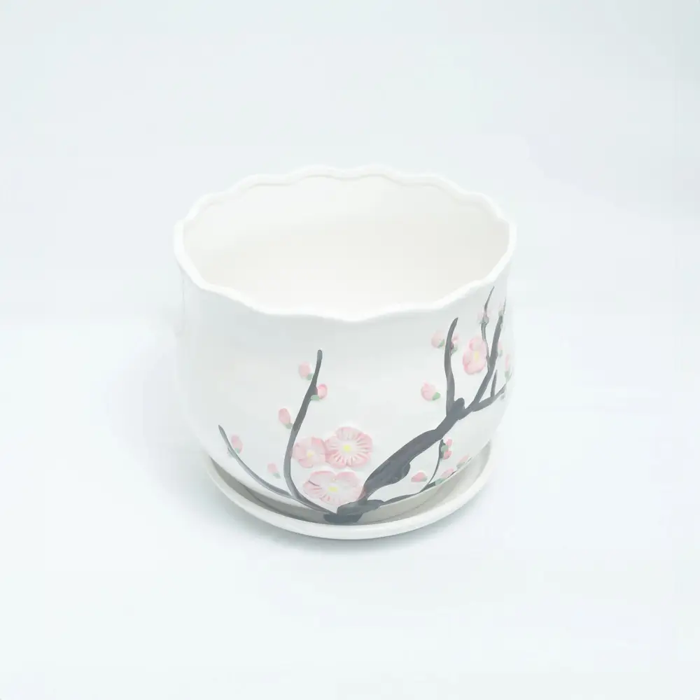 Ceramic Flower Designed Pot