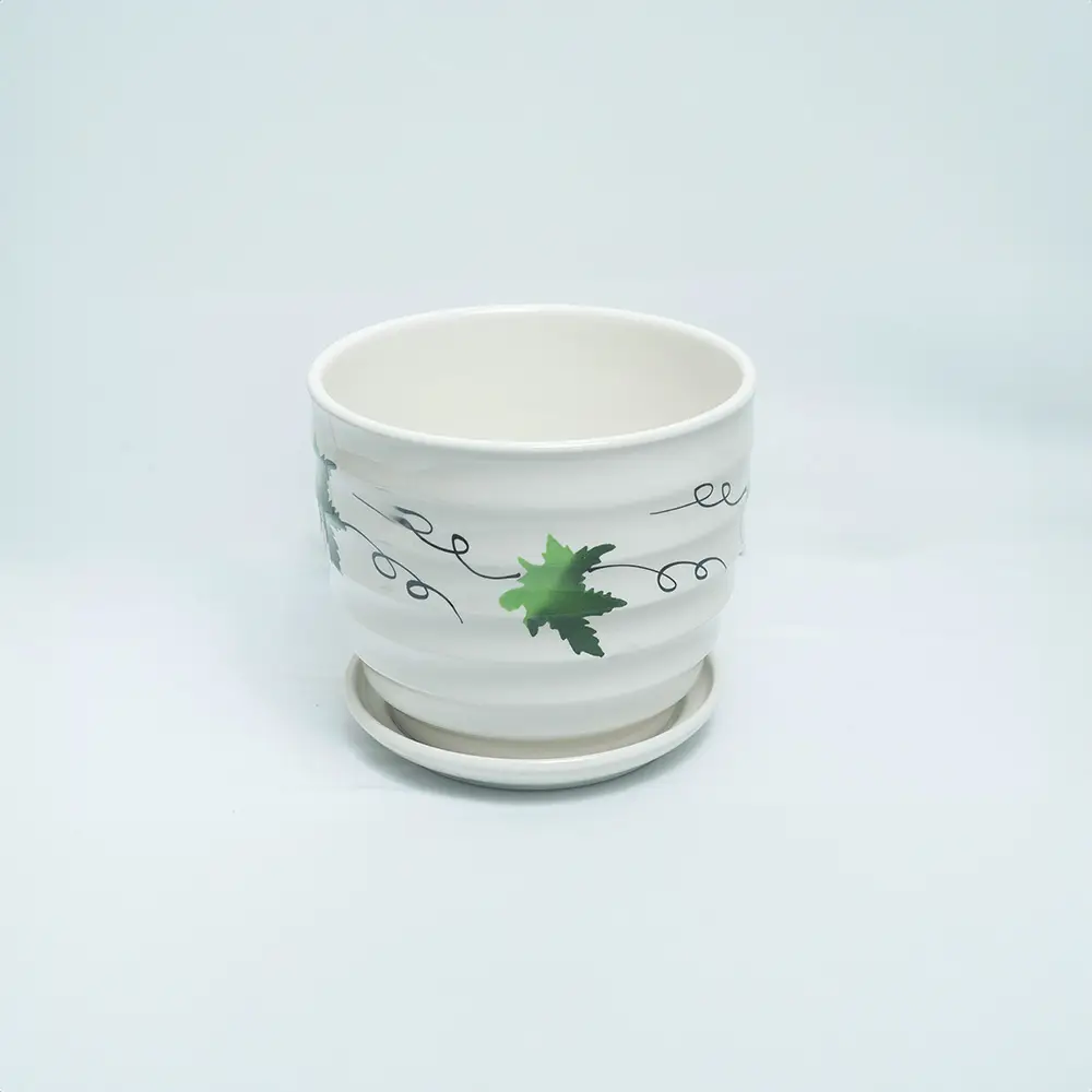 Ceramic Flower Designed Pot