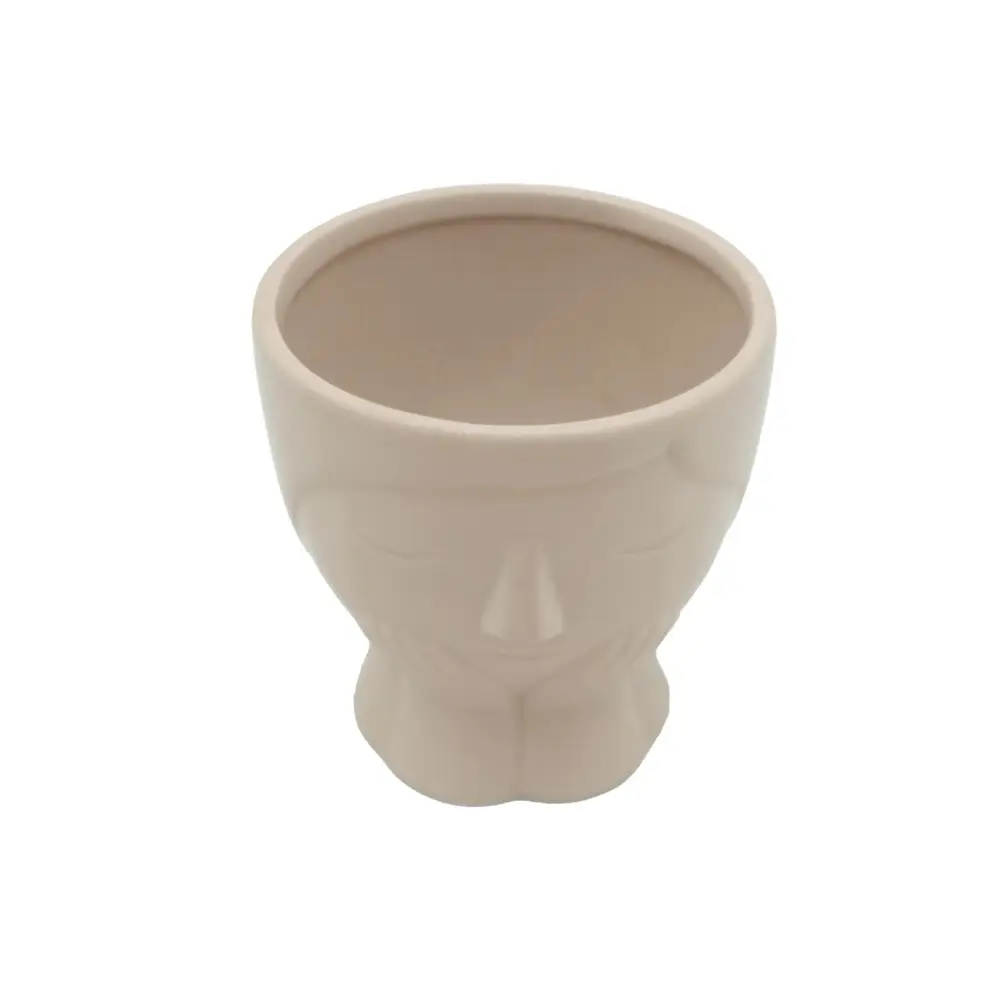 Face Design Ceramic Pot
