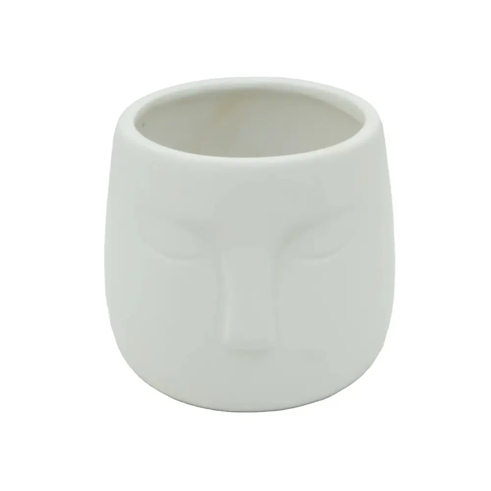 Face Designed Ceramic Pot