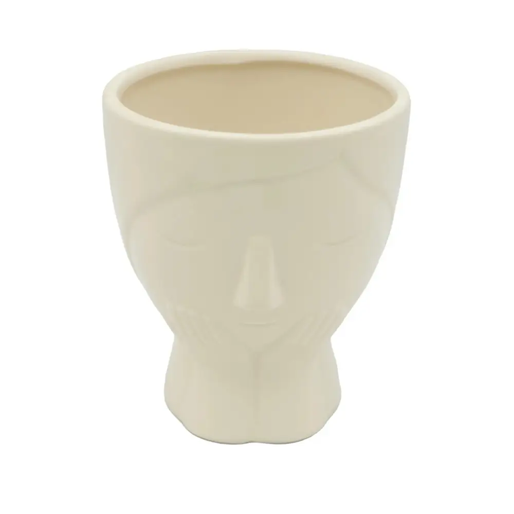 Ceramic Face Designed Pot