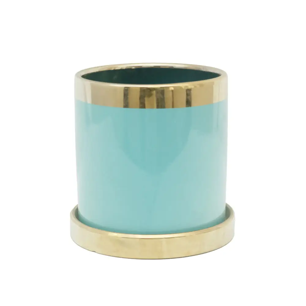 Ceramic with Gold Platted Pot