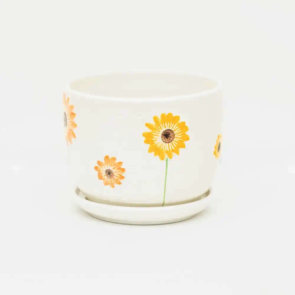 Ceramic Sunflower Design Pot