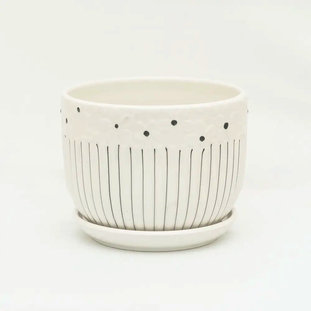 Ceramic Flower Designed Pot