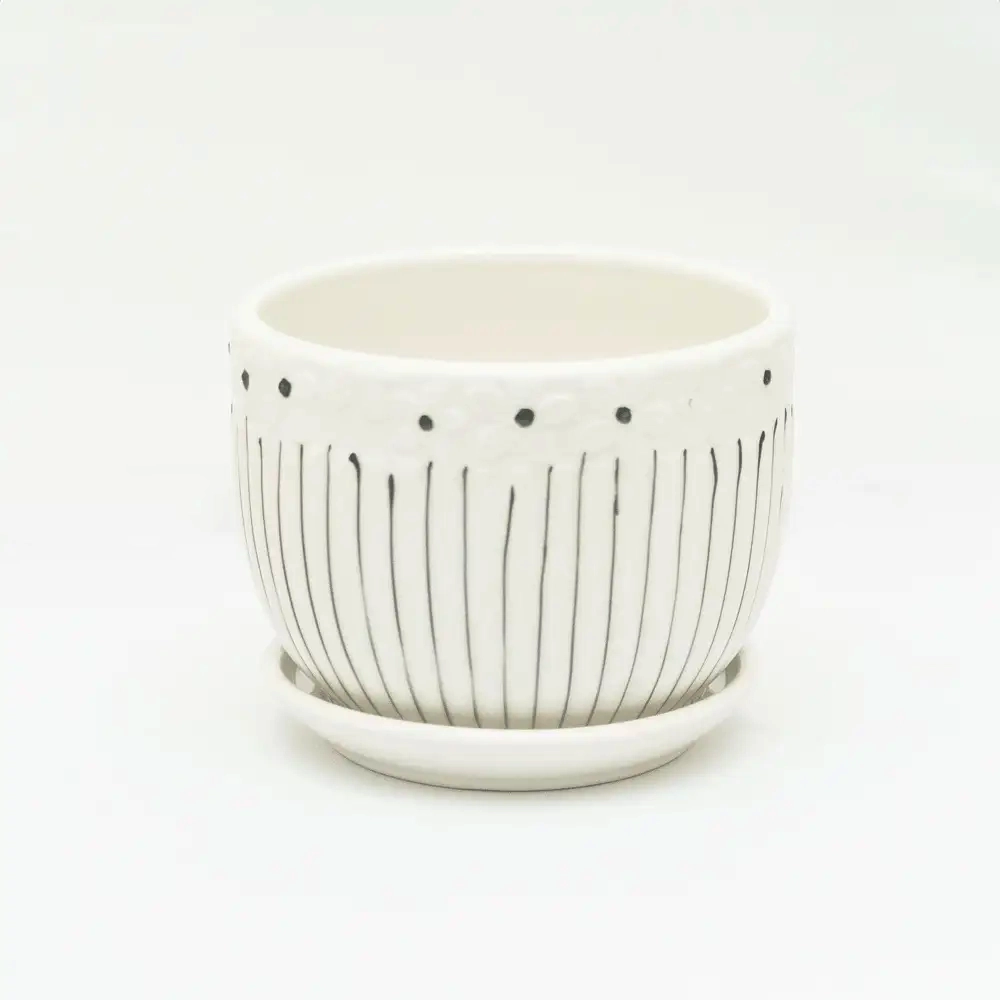 Ceramic Flower Designed Pot