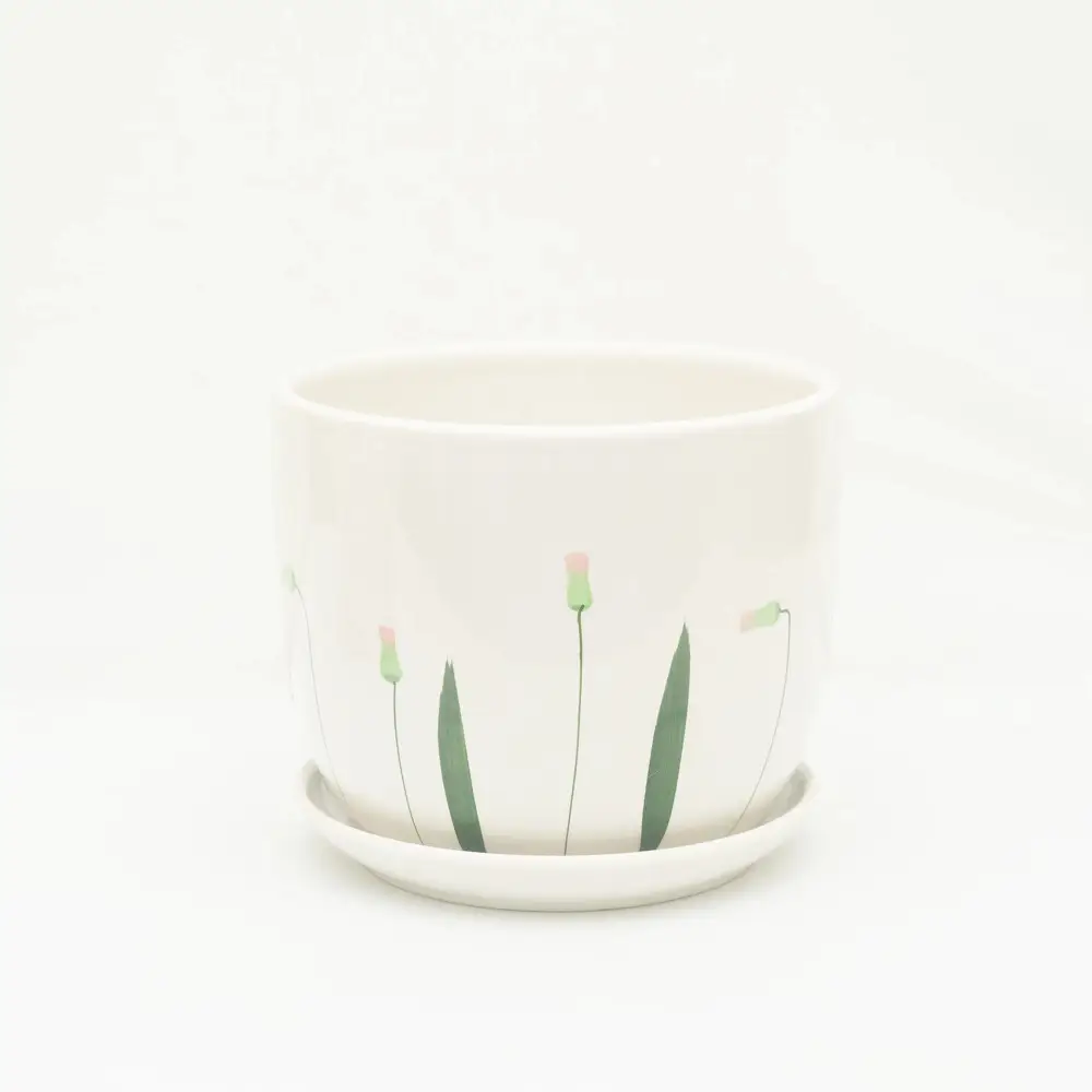 Ceramic Flower Designed Pot