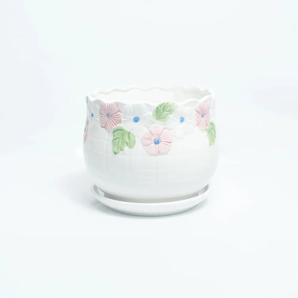Ceramic Flower Designed Pot