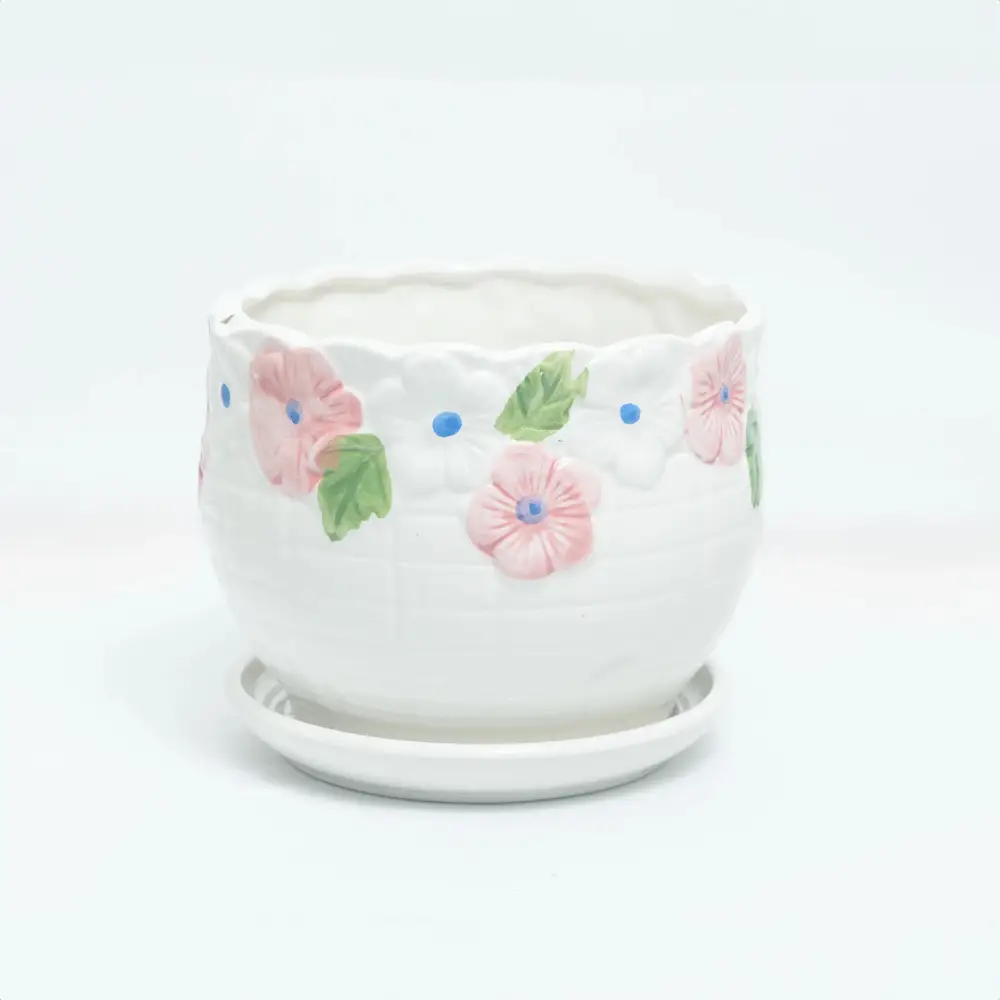 Ceramic Flower Designed Pot