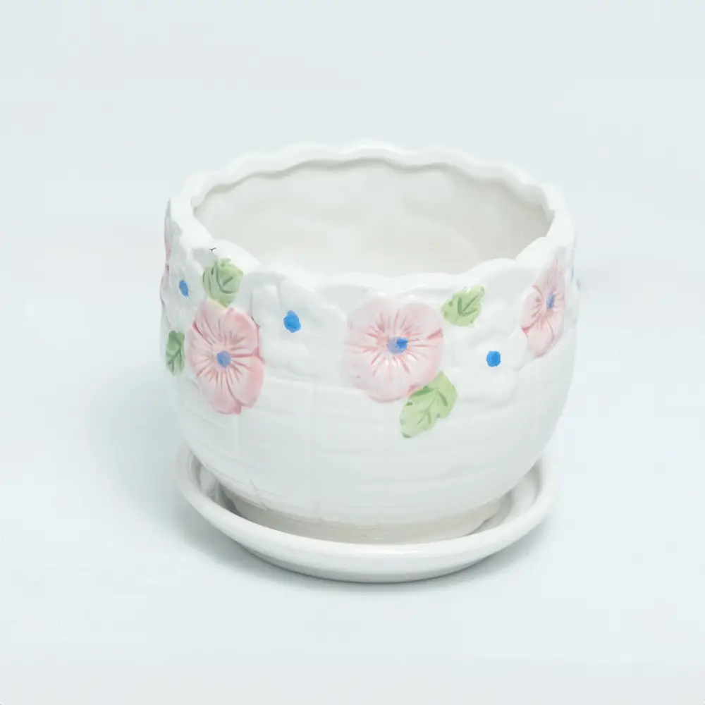 Ceramic Flower Designed Pot