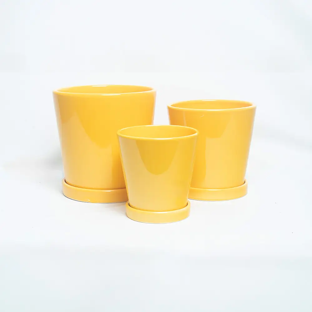 Yellow Color Ceramic Pot