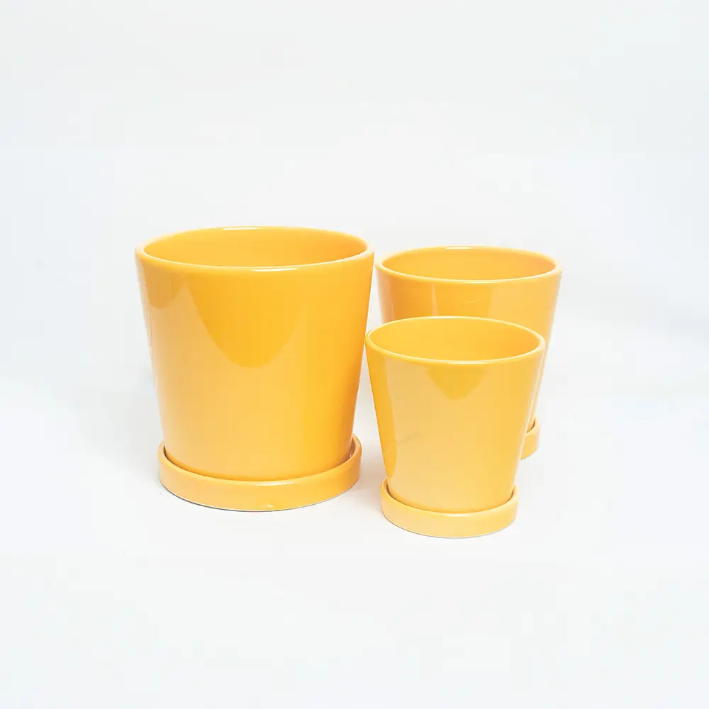 Yellow Color Ceramic Pot