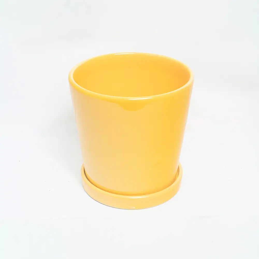 Yellow Color Ceramic Pot