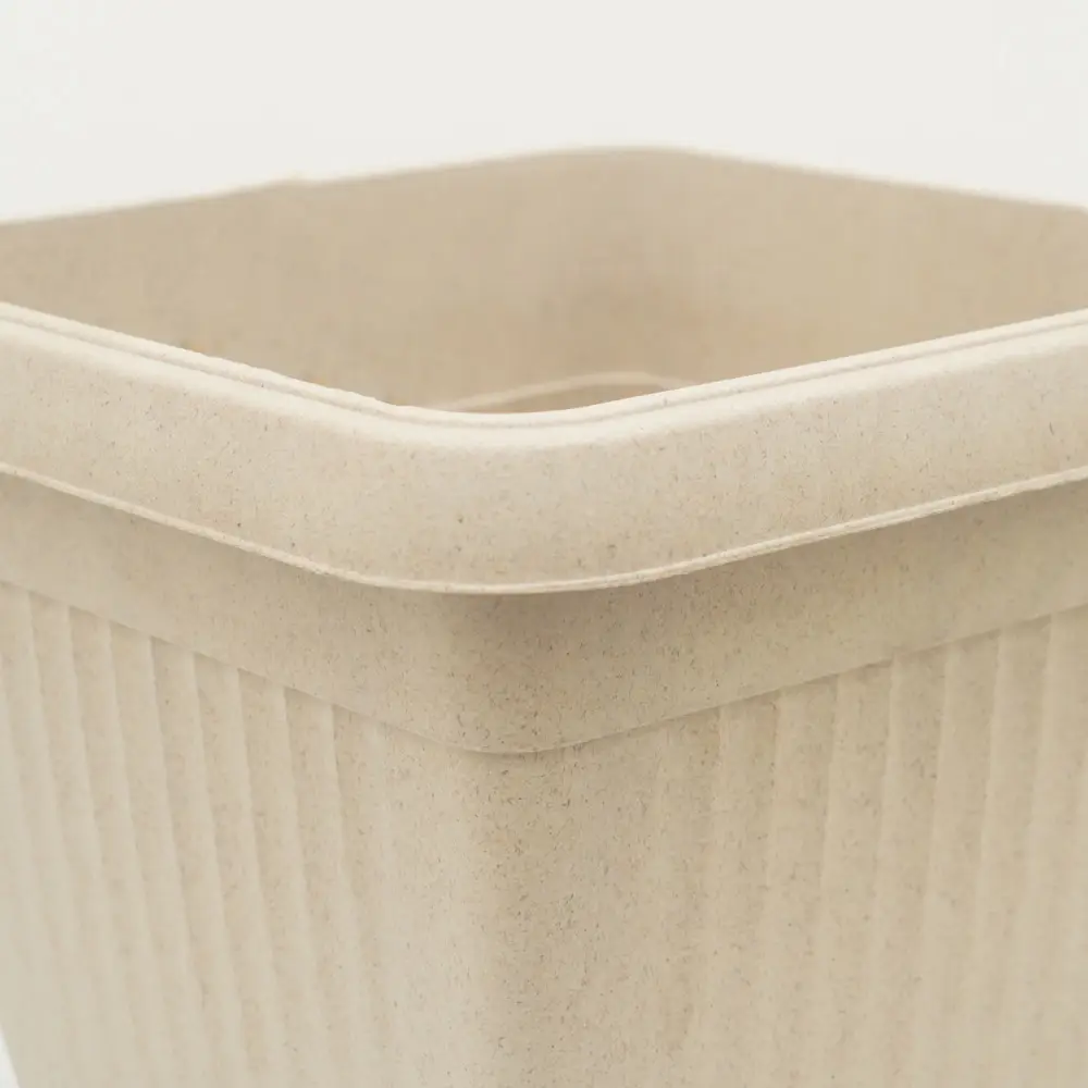 Cream Texture Square Pot
