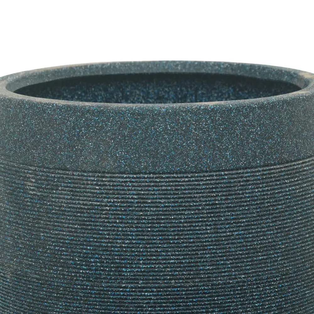 Round Fiber Plastic Blue Pot